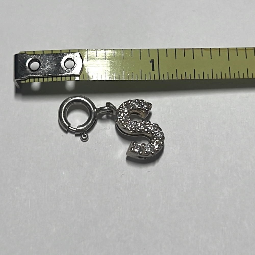 Sterling silver S charm